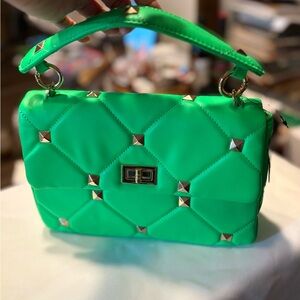 Green Quilted Handbag